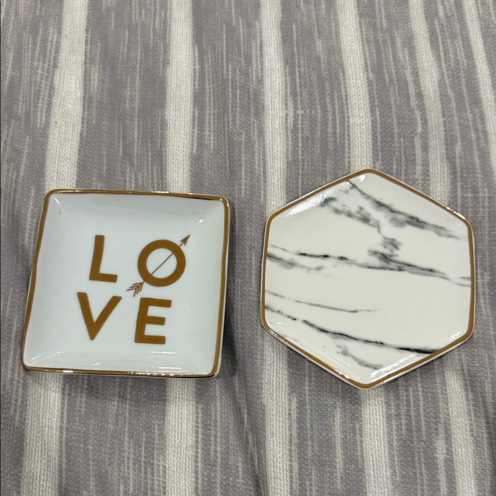 Gold and Marble Trinket Dishes